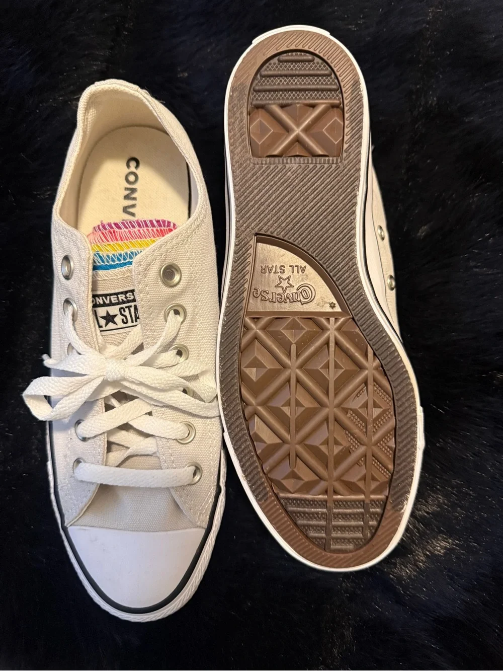 Converse Chuck Taylor All Star Low Top Sneakers with Multi-Color Tongue Detail